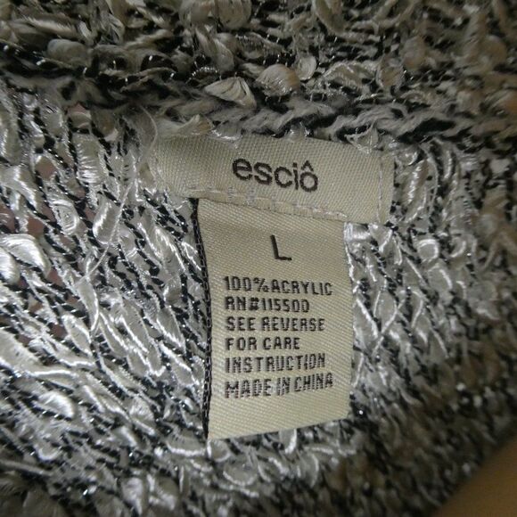 Escio Marled Knit Sweater Crew Scoop Neck Paisley Pullover Large - Picture 7 of 9